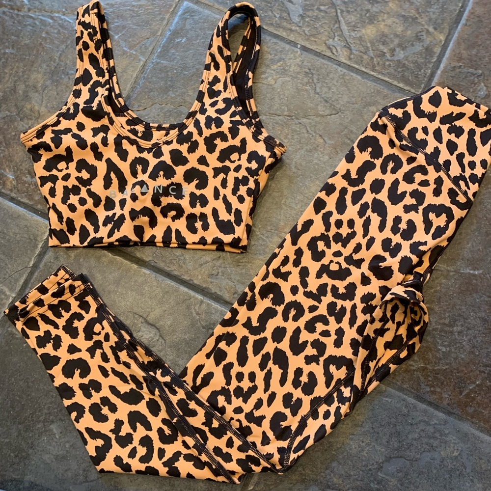 NWT Balance Athletica King Cheetah Set XS